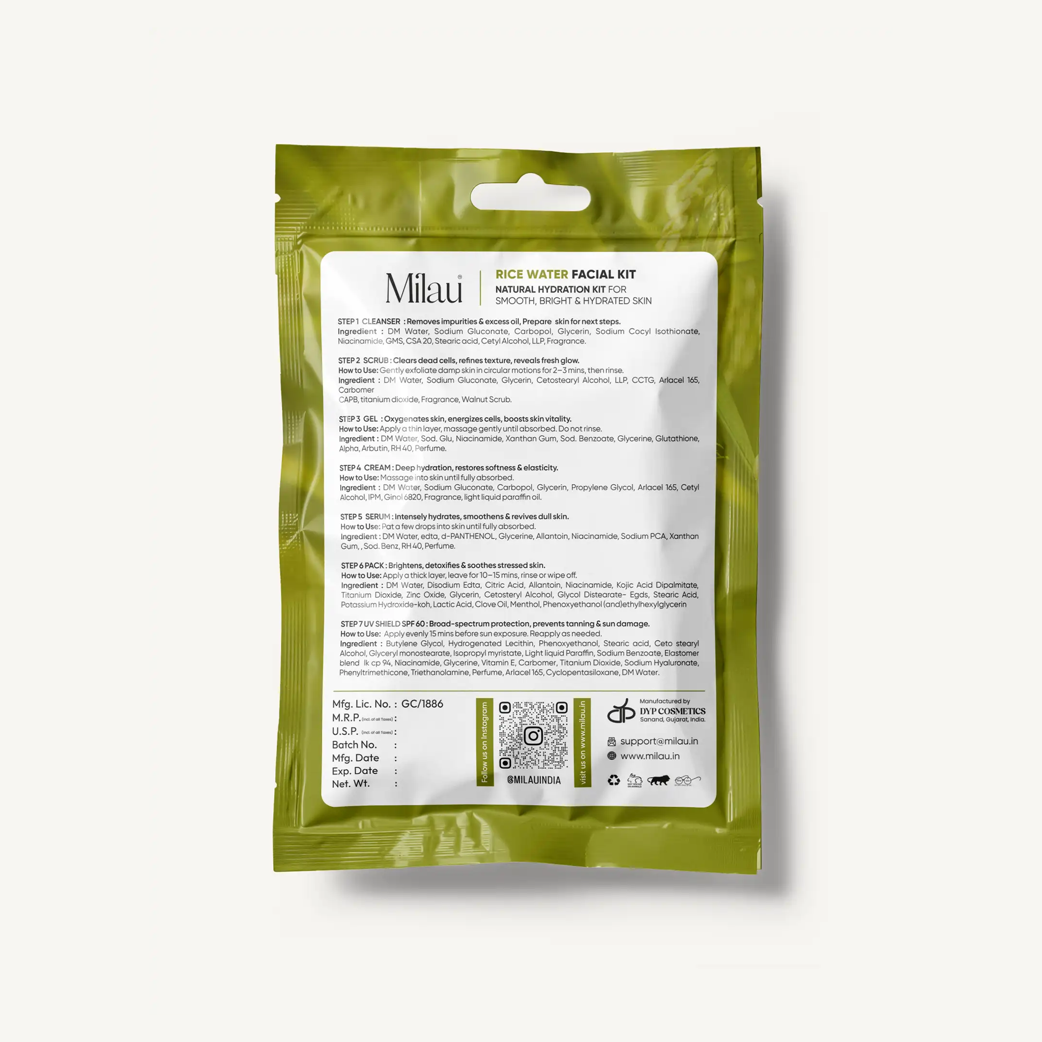 Milau Korean Rice Water Facial Kit - Natural Hydration Kit (7 Steps) - Image 3