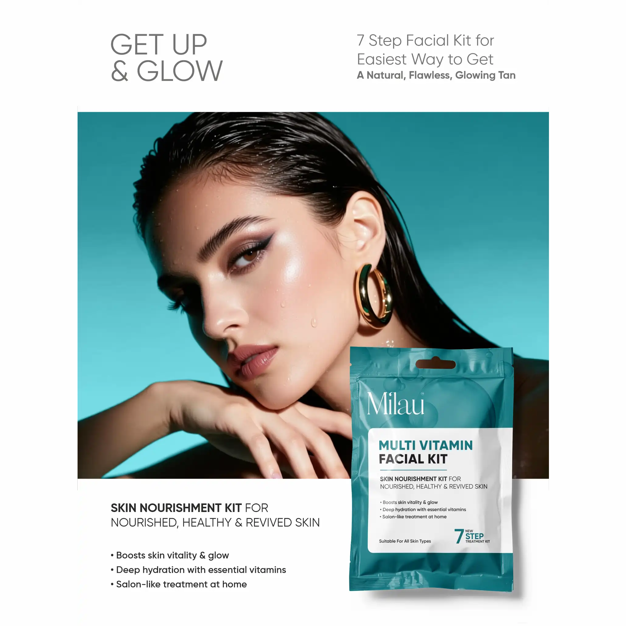Milau Multi Vitamin Facial Kit - Deep Skin Nourishment Kit (7 Steps) - Image 5
