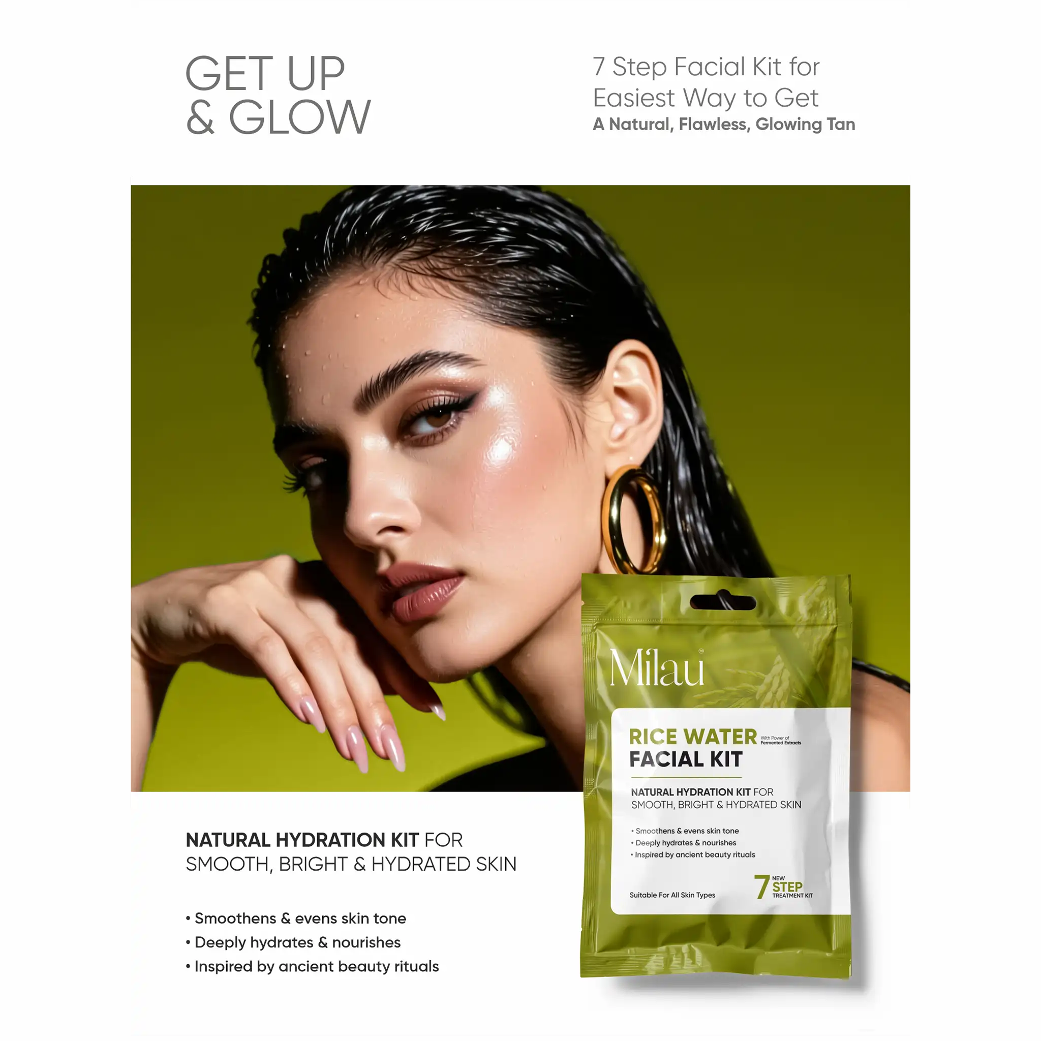 Milau Korean Rice Water Facial Kit - Natural Hydration Kit (7 Steps) - Image 6