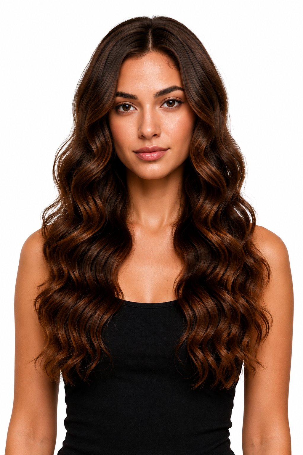 Model with voluminous bouncy and defined curls