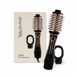 MakeMeeBold 3-in-1 Hot Air Brush | One-Step Hair Dryer, Volumizer & Straightener (Rose Gold)