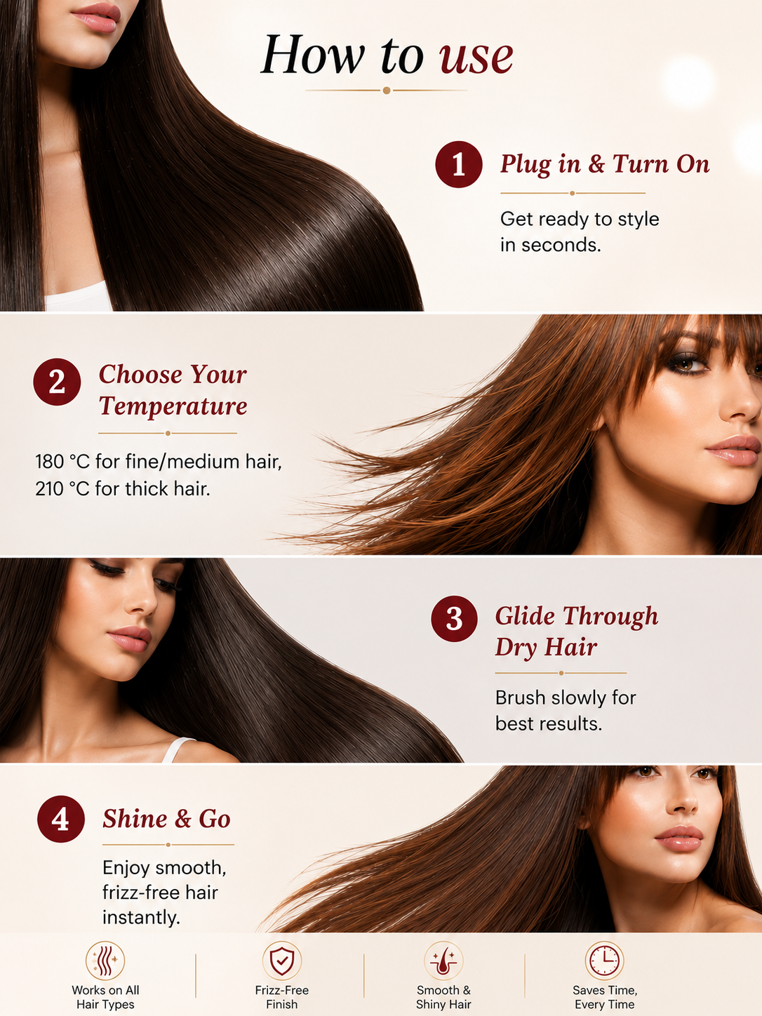 MakeMeeBold Frizz Free Straightening Brush - Image 2