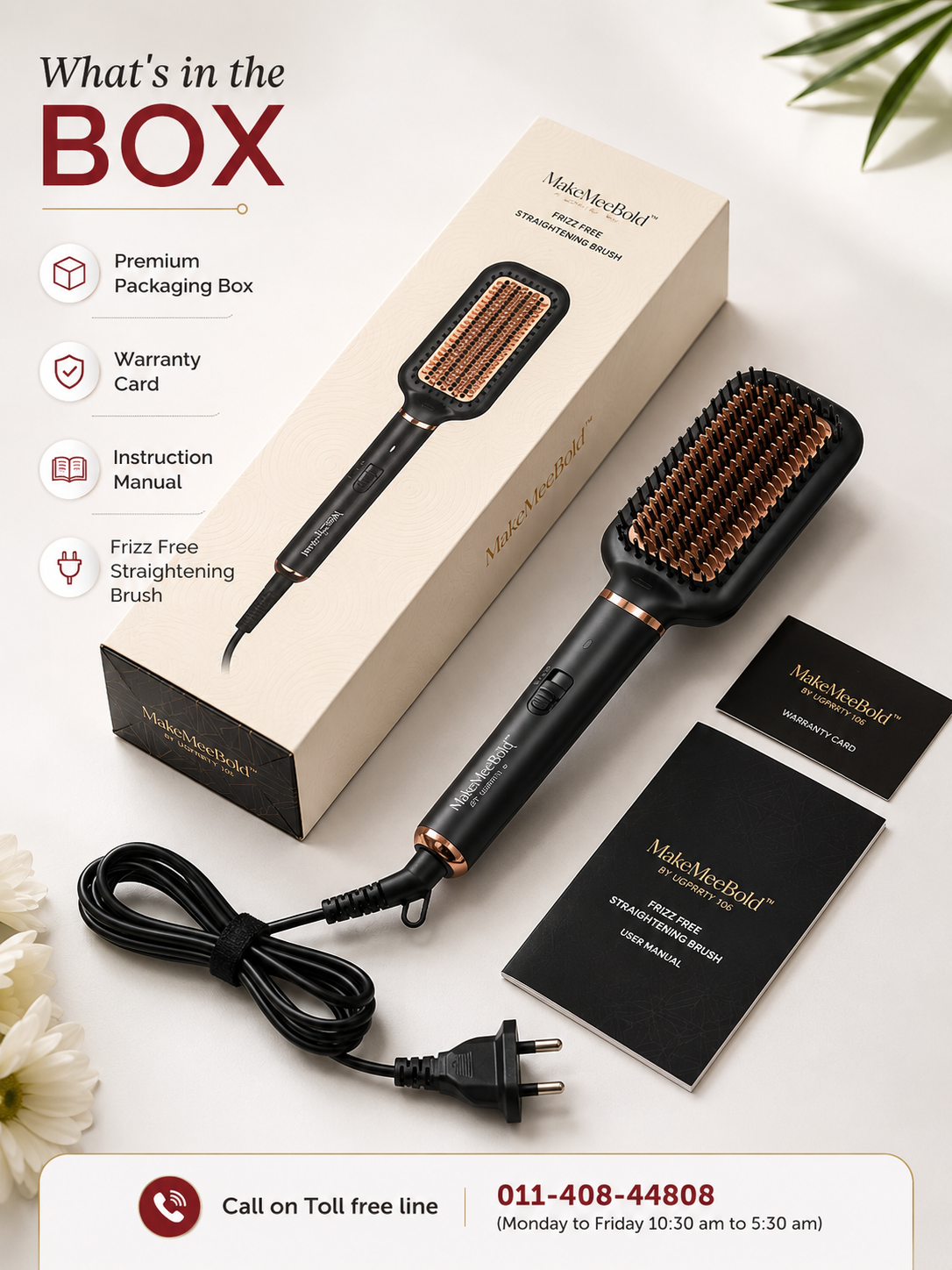 MakeMeeBold Frizz Free Straightening Brush - Image 5
